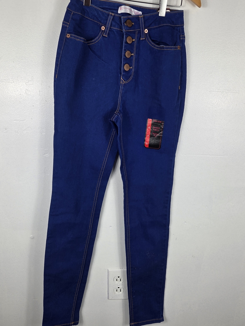 No Boundaries High-Rise Dark Blue Button-Fly Skinny Jeans
